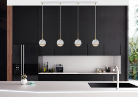 Oneta Pendant Light 4Lt Black or White — lifestyle