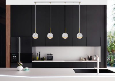Oneta Pendant Light 4Lt Black or White — lifestyle