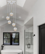 Oneta Pendant Light 5Lt in Black or White — lifestyle