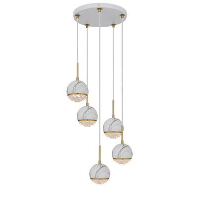 Oneta Pendant Light 5Lt in Black or White