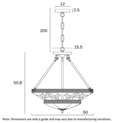 orista CTC Pendant Light 6Lt in Brass