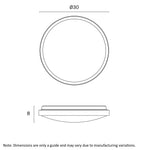 Orlin 30Cm 12W LED Oyster Step Dimmable Ceiling Light