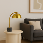 ortez Floor Lamp in Black/Antique Gold or White/Antique — lifestyle