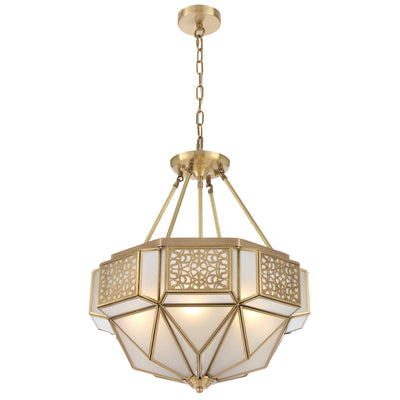 Overton CTC Pendant Light 6Lt in Brass