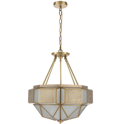 Overton CTC Pendant Light 6Lt in Brass