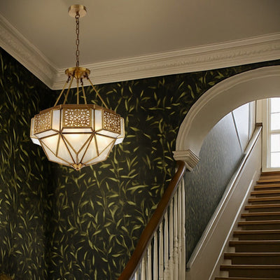 Overton CTC Pendant Light 6Lt in Brass — lifestyle