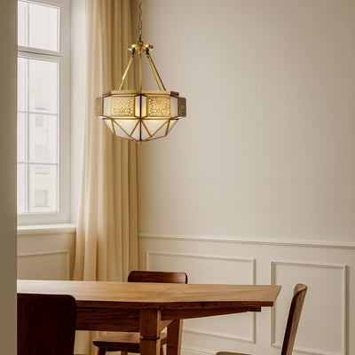Overton CTC Pendant Light 6Lt in Brass — lifestyle