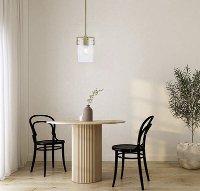 Pelion Pendant Light in Antique Gold or Chrome — lifestyle