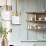Pelion Pendant Light in Antique Gold or Chrome