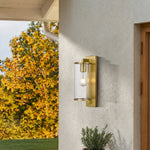 Perova Cylinder Outdoor Wall Light (H400mm) — lifestyle