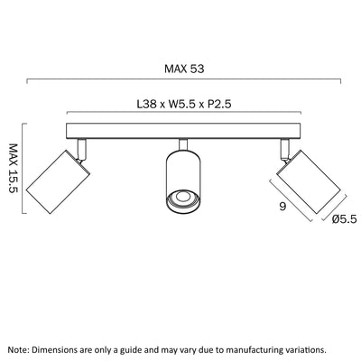 Picard 3 Light Ceiling Spotlight