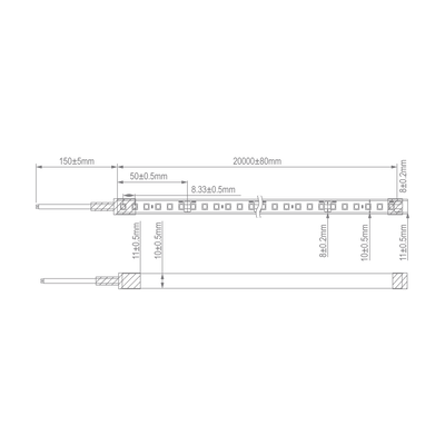 Domus PLEO-7.2W Neon Top View 10X10MM 24V IP67 CRI90 1m