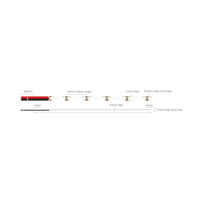 Domus PLEX-VIVID 15W P/M Colour COB Strip 24V IP67 640LED/M 1m