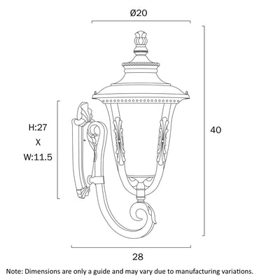 Ramiro 20Cm Exterior Wall Light Small