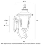 Ramiro 25Cm Exterior Wall Light Large