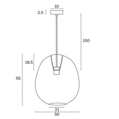 Rana 50 Pendant Light 1Lt
