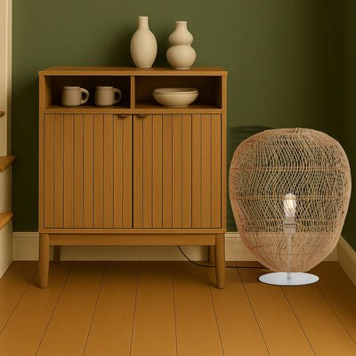 Rana Table Lamp ø500mm in Natural Rattan — lifestyle
