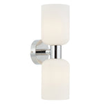 Riven Twin Wall Light — Chrome| Opal Matt