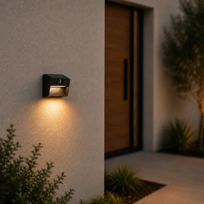 Roth Exterior Solar Wall Light Small — lifestyle