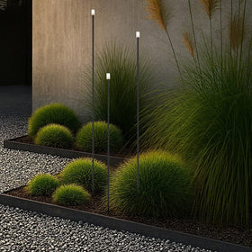 Rush 24V Exterior LED Post Spike Light Set Of 3 — lifestyle