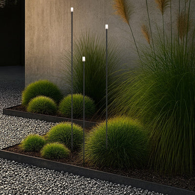 Rush 24V Exterior LED Post Spike Light Set Of 3 — lifestyle