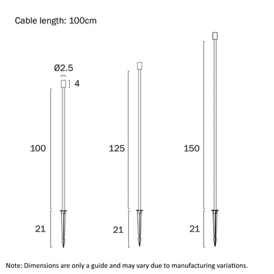 Rush 24V Exterior LED Post Spike Light Set Of 3