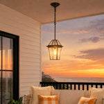 Rye Outdoor Glass Pendant Light 1Lt/3Lt — lifestyle