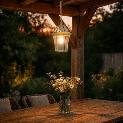 Rye Outdoor Glass Pendant Light 1Lt/3Lt — lifestyle