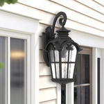 Shelton Outdoor Wall Light in Black or White — lifestyle