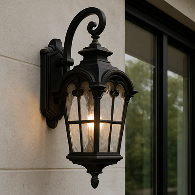 Shelton Outdoor Wall Light in Black or White — lifestyle