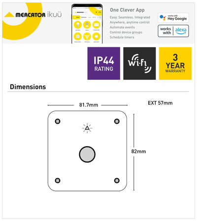 Ikuü Smart Wi-Fi Lux/Pir Wall Plate with Temperature Sensor