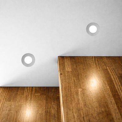 Stow LED Stair/Step Light Round in Nickel — lifestyle
