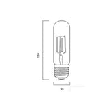 E27 T30 8W LED Tubular Filament Globe Clear Dimmable