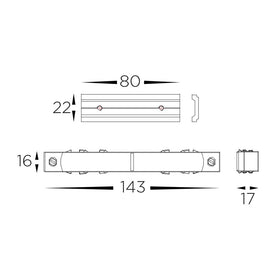 Straight Joiner to suit Low Voltage Track System in Black Havit Commercial - HCP-10291-ESJ