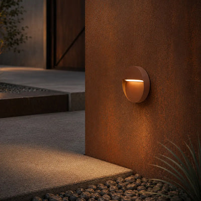 Terin 24V Exterior Round Wall Light — lifestyle