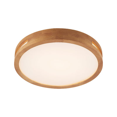 Thalia 40Cm 24W LED Oyster Step Dimmable Ceiling Light — Wood
