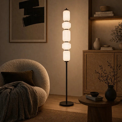 Torso LED Floor Lamp 26w in Black or Brass — lifestyle