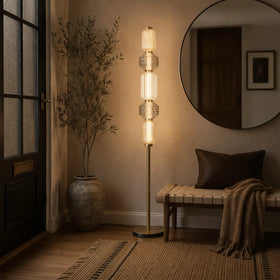 Torso LED Floor Lamp 26w in Black or Brass — lifestyle