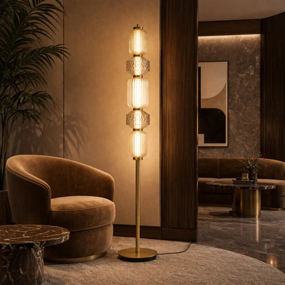 Torso LED Floor Lamp 26w in Black or Brass — lifestyle