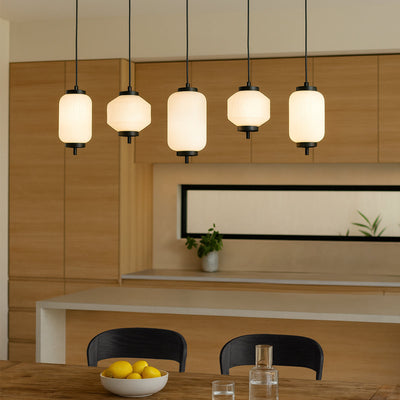 Torso Bar LED Pendant Lamp 5Lt 28w in Black or Brass — lifestyle