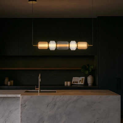 Torso LED Pendant Lamp 5Lt 26w in Black or Brass — lifestyle