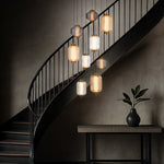 Torso LED Pendant Lamp 9Lt 50w in Black or Brass — lifestyle