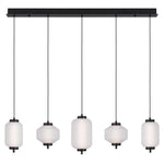 Torso Bar LED Pendant Lamp 5Lt 28w in Black or Brass