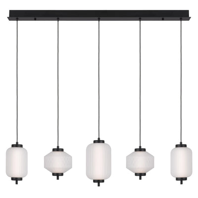 Torso Bar LED Pendant Lamp 5Lt 28w in Black or Brass