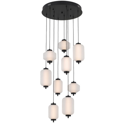 Torso LED Pendant Lamp 9Lt 50w in Black or Brass
