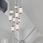 Torso LED Pendant Lamp 9Lt 50w in Black or Brass — lifestyle