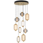 Torso LED Pendant Lamp 9Lt 50w in Black or Brass