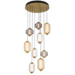 Torso LED Pendant Lamp 9Lt 50w in Black or Brass