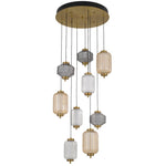 Torso LED Pendant Lamp 9Lt 50w in Black or Brass