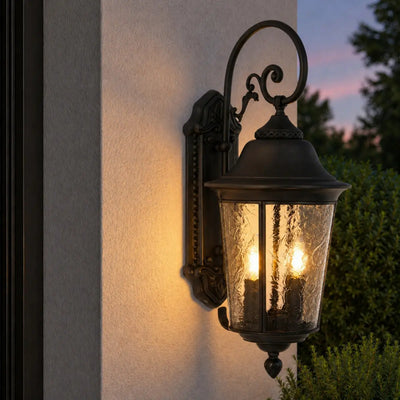 Tremont Outdoor Wall Light in Black — lifestyle